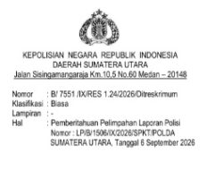 Berkas Laporan Polisi Manager ULP PLN Medan Kota Dilimpahkan Ke Polrestabes Medan